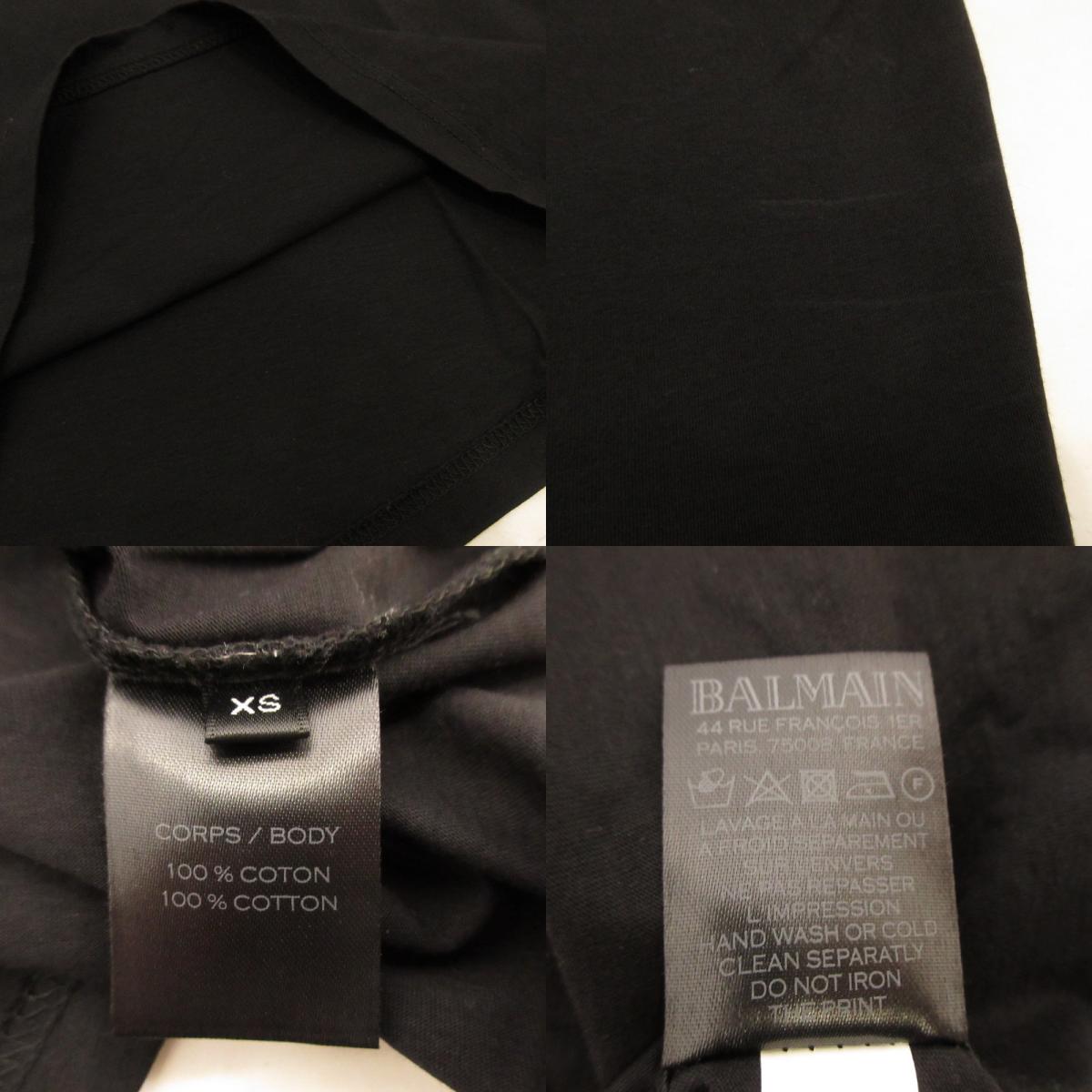 【Used】BALMAIN | Balmain Button Shoulder T-shirt Short Sleeve T-shirt Parallel Import Black Size: XS
