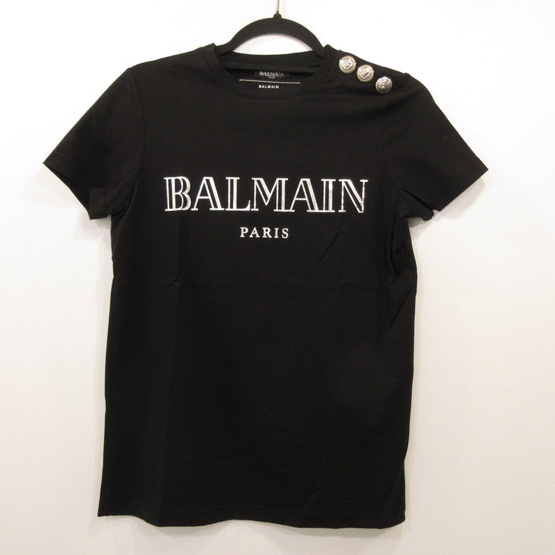 【Used】BALMAIN | Balmain Button Shoulder T-shirt Short Sleeve T-shirt Parallel Import Black Size: XS