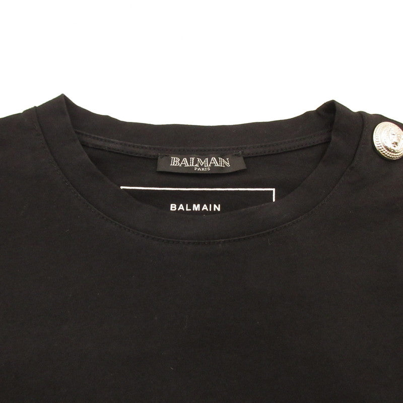 【Used】BALMAIN | Balmain Button Shoulder T-shirt Short Sleeve T-shirt Parallel Import Black Size: XS