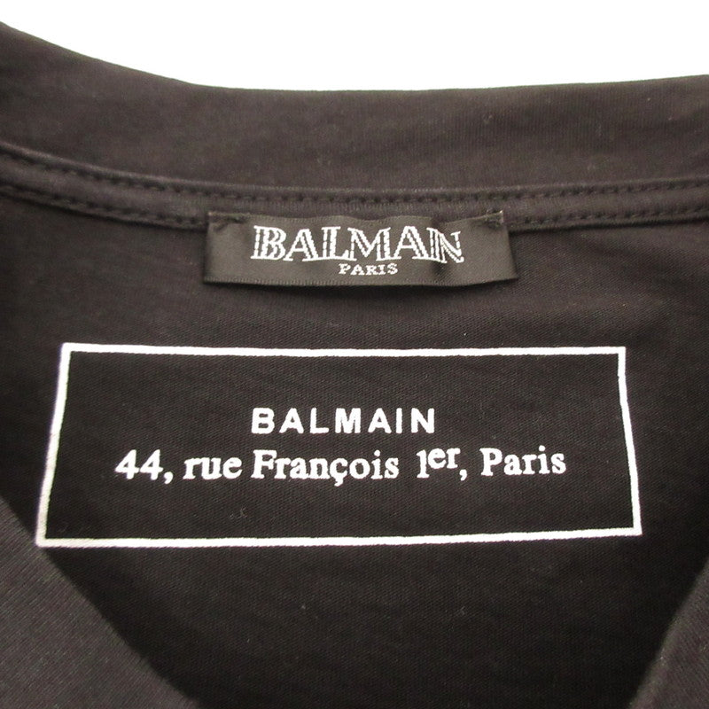 【Used】BALMAIN | Balmain Button Shoulder T-shirt Short Sleeve T-shirt Parallel Import Black Size: XS