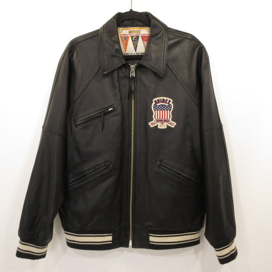 AVIREX | アヴィレックス VARSITY LIGHT SIGNATURE LEATHER JACKET レザー 783-4950016 ブラック サイズ：XL【姫路東店】