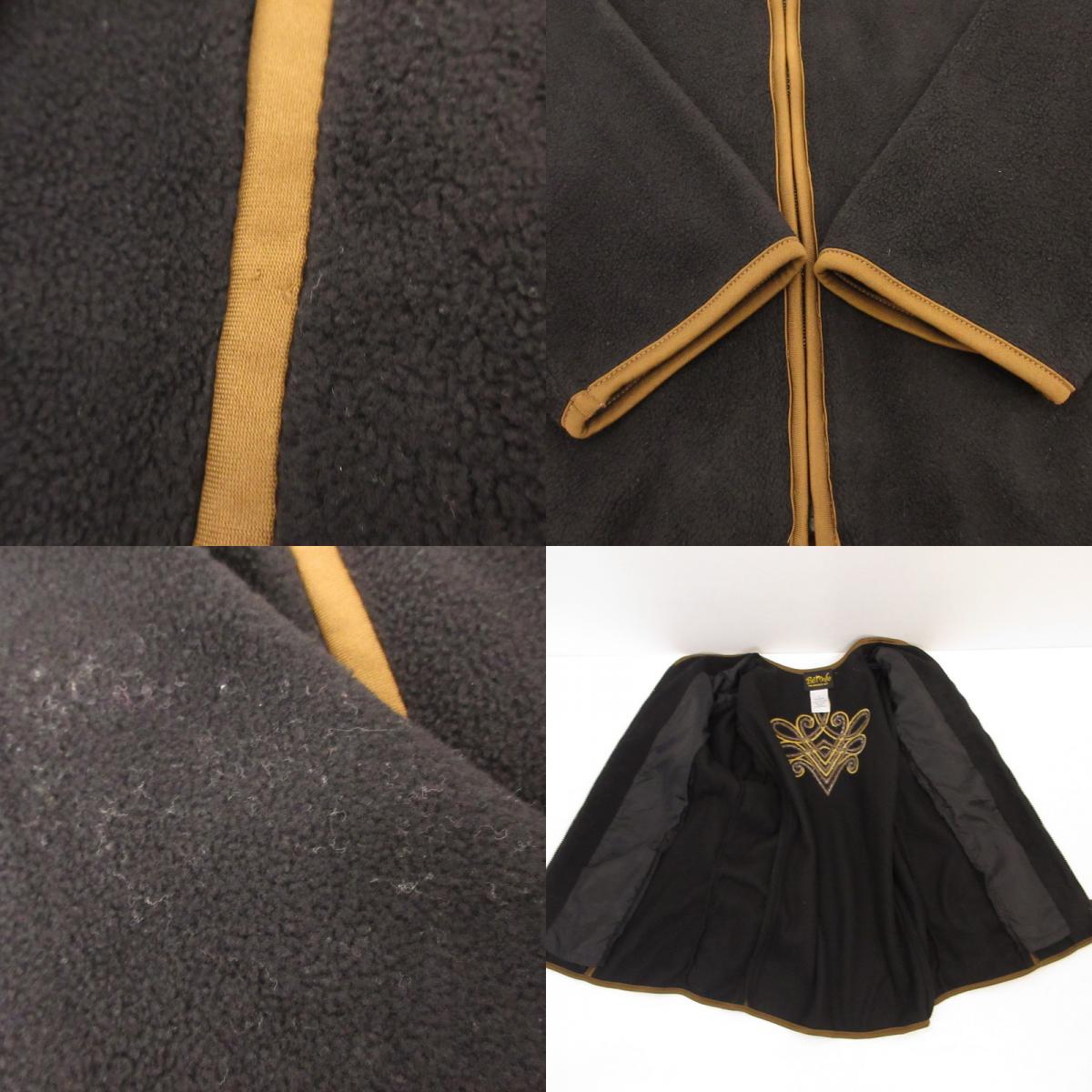 BOB MACKIE ボブマッキー OVERSIZED EMBROIDERY FLEECE JACKET 年式:90s その他トップス ブラック サイズ：L【姫路東店】