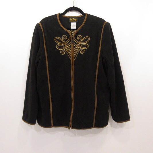 BOB MACKIE ボブマッキー OVERSIZED EMBROIDERY FLEECE JACKET 年式:90s その他トップス ブラック サイズ：L【姫路東店】