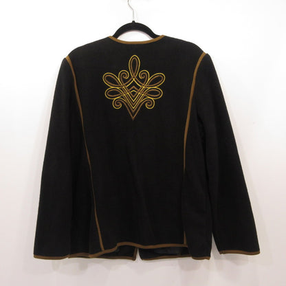 BOB MACKIE ボブマッキー OVERSIZED EMBROIDERY FLEECE JACKET 年式:90s その他トップス ブラック サイズ：L【姫路東店】
