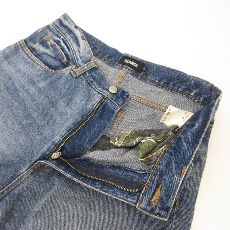 X-LARGE | エクストララージ CRASH DENIM PANTS デニムパンツ 101223031012 クラッシュ加工 ブルー