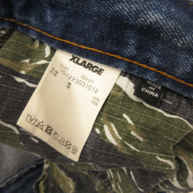 X-LARGE | エクストララージ CRASH DENIM PANTS デニムパンツ 101223031012 クラッシュ加工 ブルー