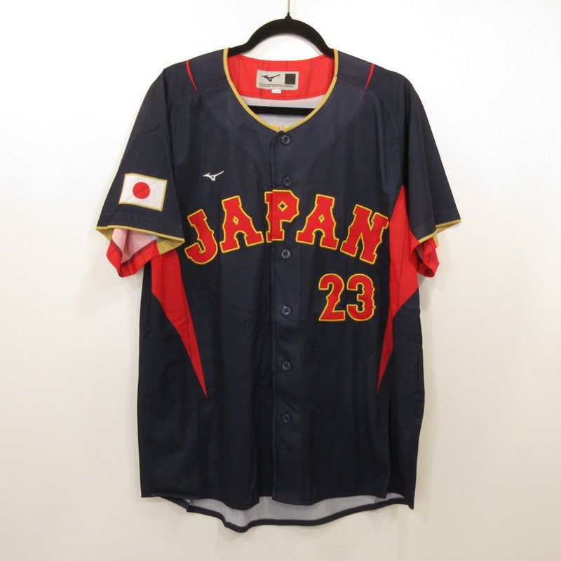 【中古】Mizuno | ミズノ 2023 WBC ヌードバー 半袖シャツ 12JCAU9230 ネイビー サイズ：L