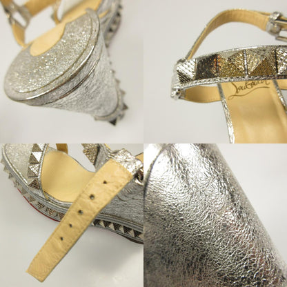 [Used] Christian Louboutin | Christian Louboutin Pyraclou Wedge Sandals Sandals Silver
