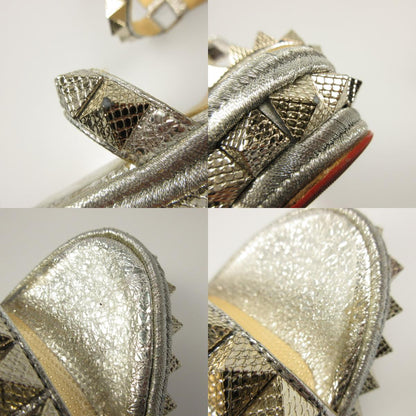 [Used] Christian Louboutin | Christian Louboutin Pyraclou Wedge Sandals Sandals Silver