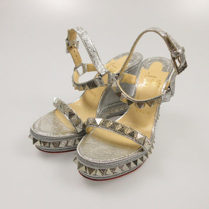 [Used] Christian Louboutin | Christian Louboutin Pyraclou Wedge Sandals Sandals Silver