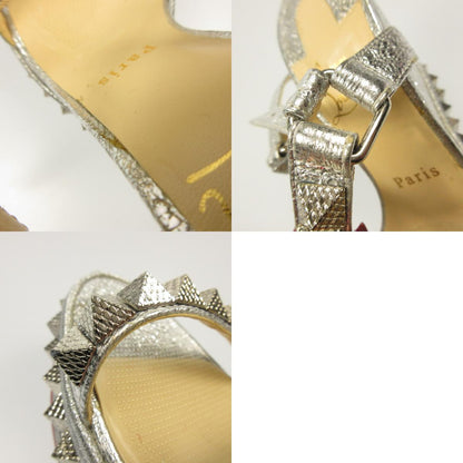 [Used] Christian Louboutin | Christian Louboutin Pyraclou Wedge Sandals Sandals Silver