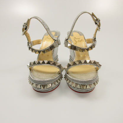 [Used] Christian Louboutin | Christian Louboutin Pyraclou Wedge Sandals Sandals Silver