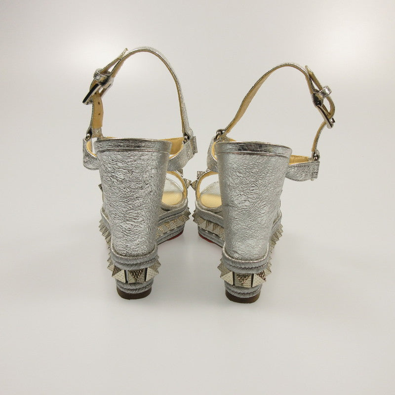 [Used] Christian Louboutin | Christian Louboutin Pyraclou Wedge Sandals Sandals Silver