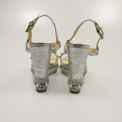 [Used] Christian Louboutin | Christian Louboutin Pyraclou Wedge Sandals Sandals Silver