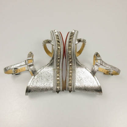 [Used] Christian Louboutin | Christian Louboutin Pyraclou Wedge Sandals Sandals Silver