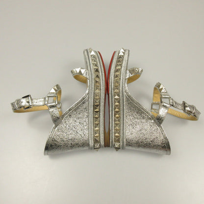 [Used] Christian Louboutin | Christian Louboutin Pyraclou Wedge Sandals Sandals Silver