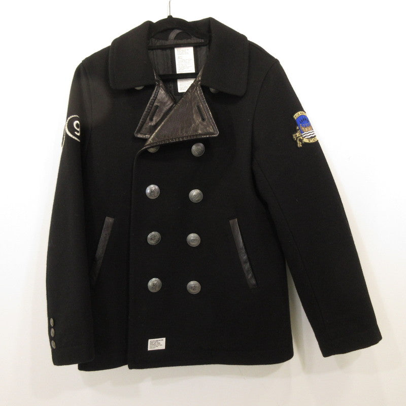 【中古】W)TAPS | ダブルタップス BLACK WATCH ピーコート 2008/2ND SPDT-JK-M02 ブラック