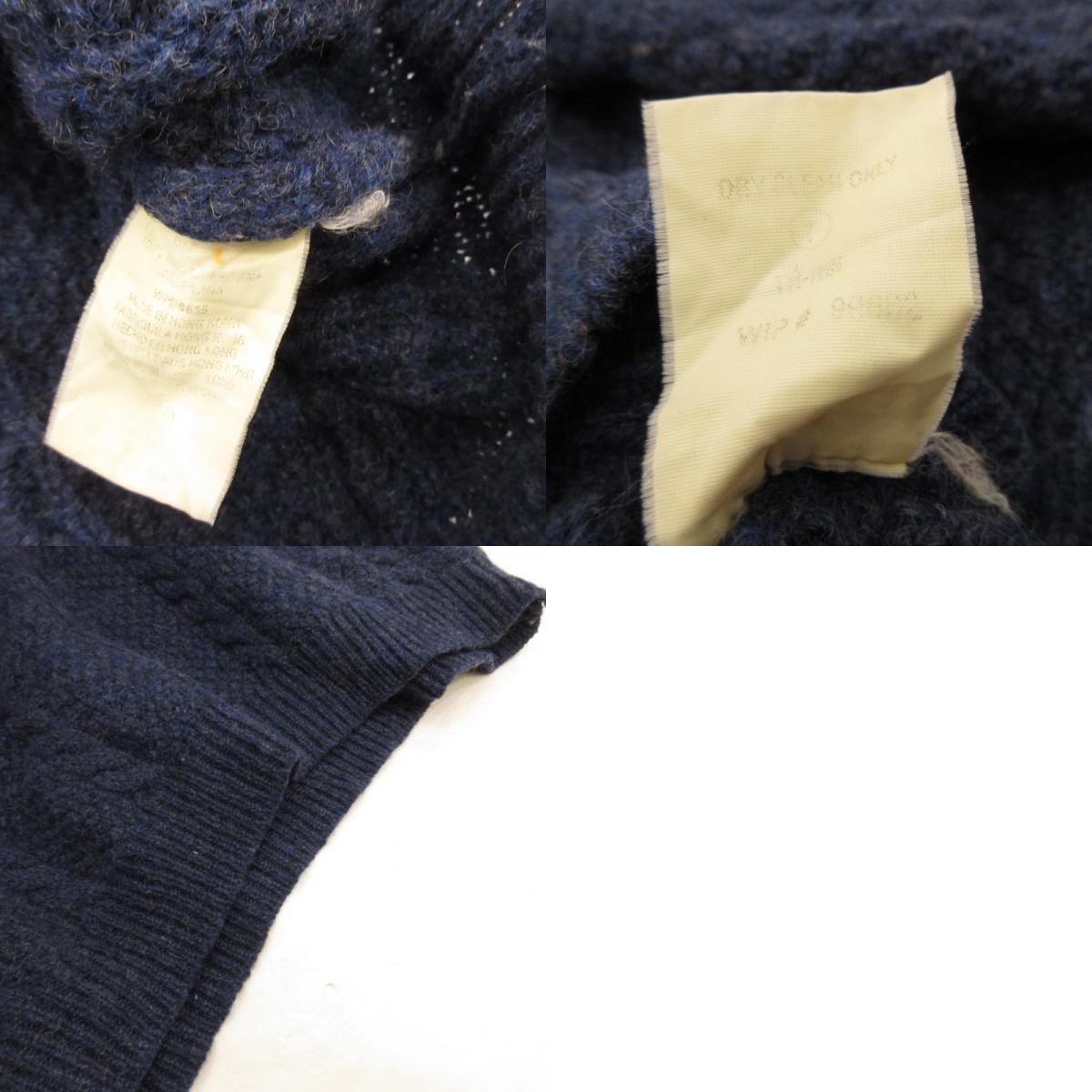 【中古】WOOLRICH | ウールリッチ ニット 年式:80s 香港製 ネイビー サイズ：L