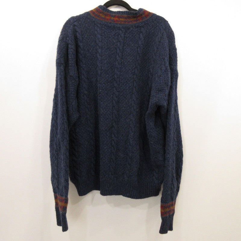 【中古】WOOLRICH | ウールリッチ ニット 年式:80s 香港製 ネイビー サイズ：L