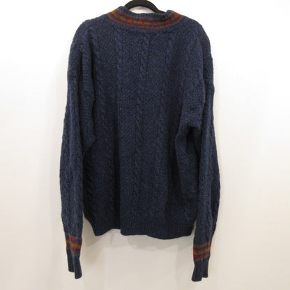 【中古】WOOLRICH | ウールリッチ ニット 年式:80s 香港製 ネイビー サイズ：L