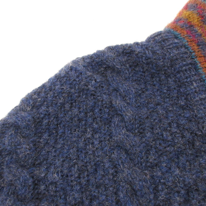【中古】WOOLRICH | ウールリッチ ニット 年式:80s 香港製 ネイビー サイズ：L