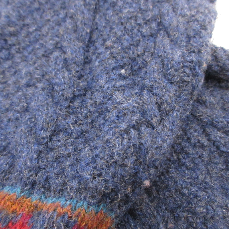 【中古】WOOLRICH | ウールリッチ ニット 年式:80s 香港製 ネイビー サイズ：L