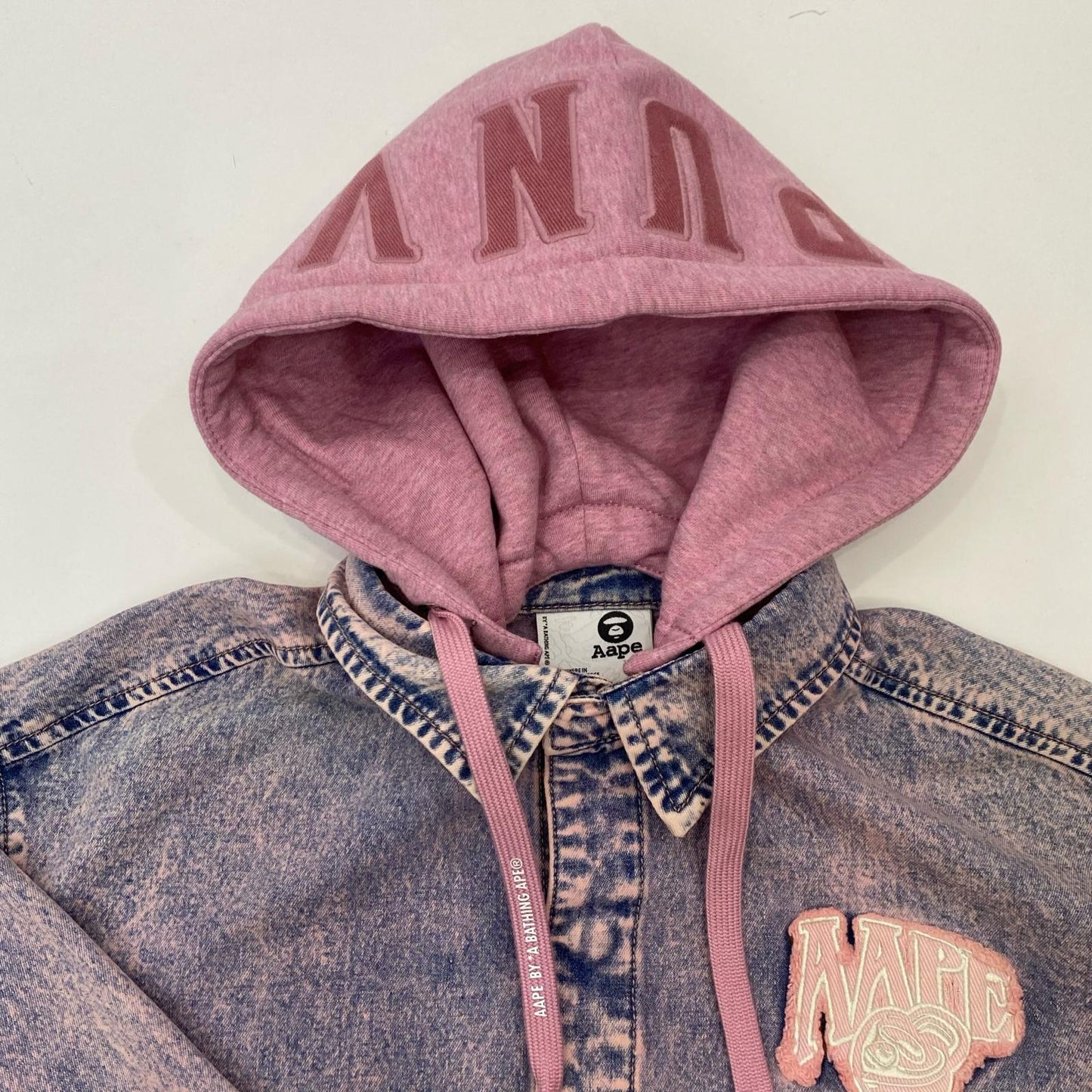 AAPE BY A BATHING APE | エーエイプバイアベイシングエイプ DENIM HOODIE SHIRT その他トップス AAPSTW8508XAN ピンク サイズ：XXS【姫路東店】