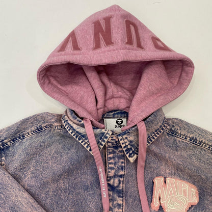 AAPE BY A BATHING APE | エーエイプバイアベイシングエイプ DENIM HOODIE SHIRT その他トップス AAPSTW8508XAN ピンク サイズ：XXS【姫路東店】