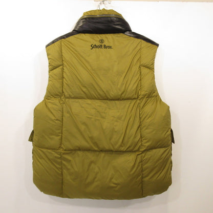 schott | ショット LATHER COMBI DOWN VEST Down Vest 3102057 Khaki Size: M
