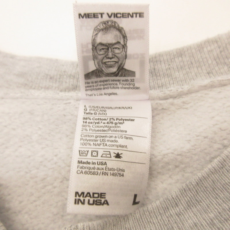 【Used】LOS ANGELES APPAREL | Los Angeles Apparel 14oz Sweatshirt Grey Size: L
