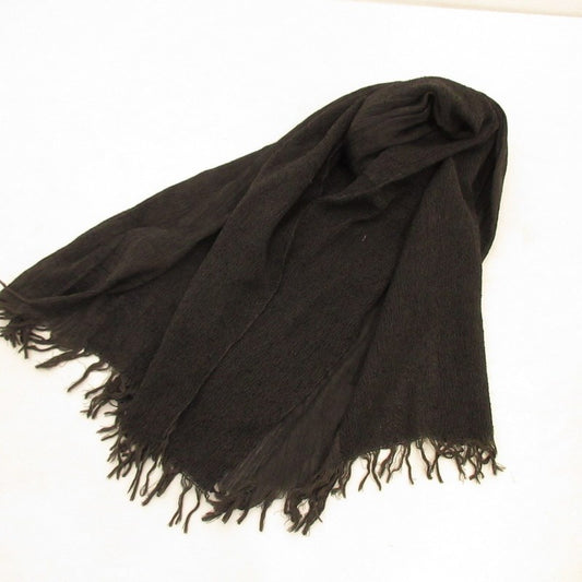 【中古】ISSEY MIYAKE MEN | イッセイミヤケ メン カシミヤ混 マフラー ME93-AD007 リボン織 ブラック