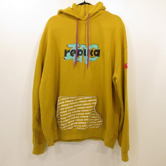 【中古】 Logo Hoodie replica ZERO パーカー イエロー サイズ：XL