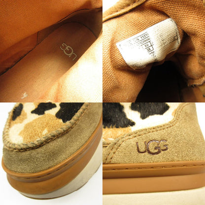 Used UGG Marin Bootie Cow Print Sneakers 1121811 Beige 24cm