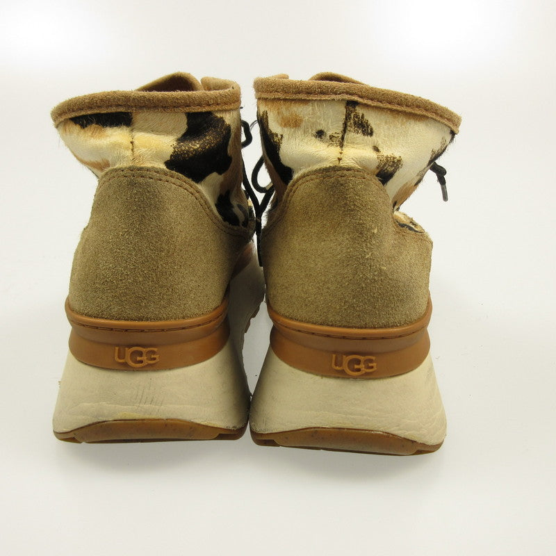 Used UGG Marin Bootie Cow Print Sneakers 1121811 Beige 24cm