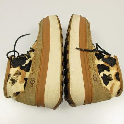 Used UGG Marin Bootie Cow Print Sneakers 1121811 Beige 24cm