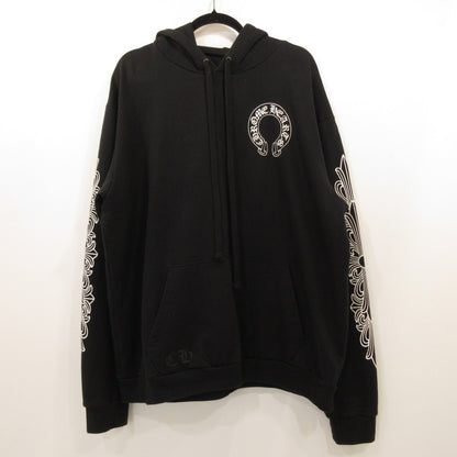 Used CHROME HEARTS | Horse Shoe Floral Pullover Hoodie, domestic genuine product, black, size: L