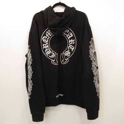 Used CHROME HEARTS | Horse Shoe Floral Pullover Hoodie, domestic genuine product, black, size: L