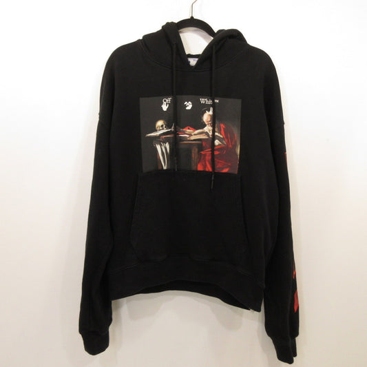 【中古】OFF-WHITE | オフホワイト Caravaggio Over Hoodie パーカー OMBB037R21FLE002 国内正規品 ブラック サイズ：L