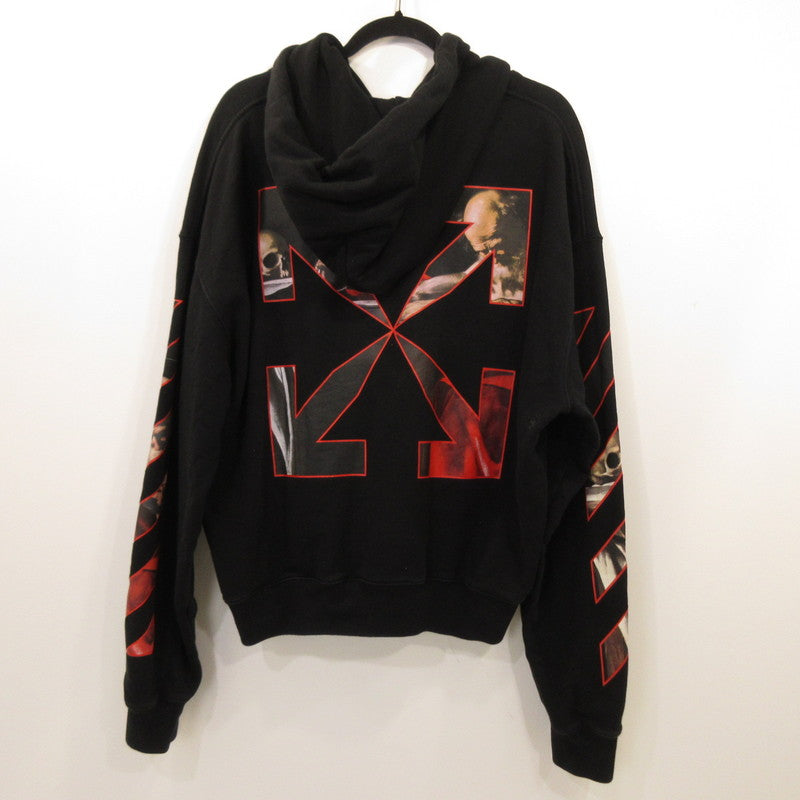 [Used] OFF-WHITE | Off-White Caravaggio Over Hoodie Parka OMBB037R21FLE002 Japan domestic official product, Black, Size: L