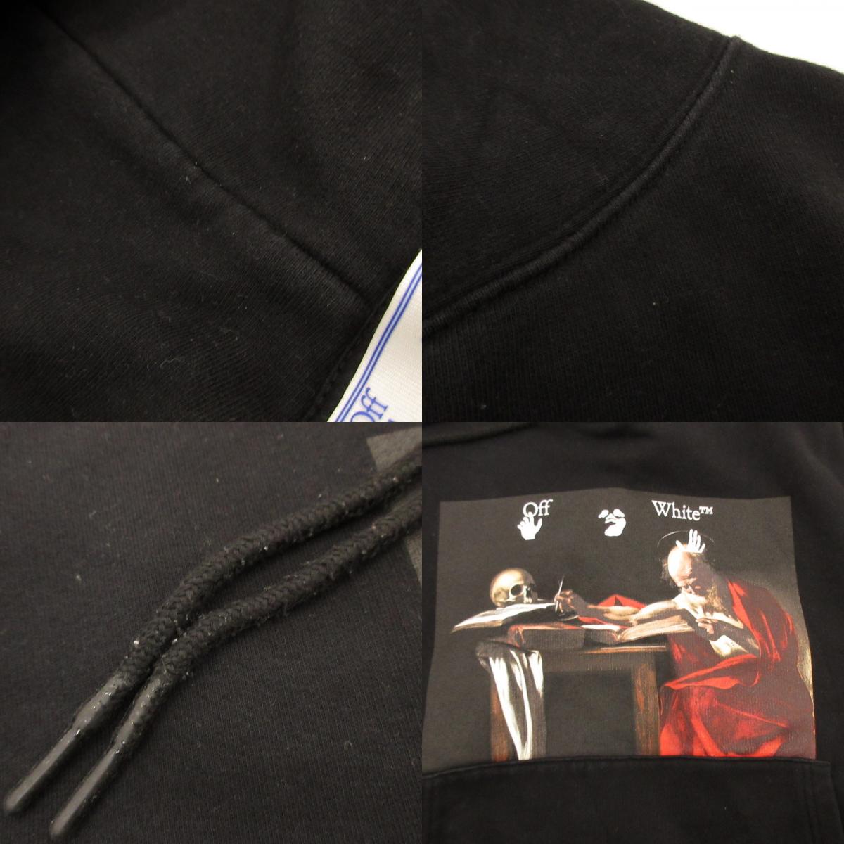 [Used] OFF-WHITE | Off-White Caravaggio Over Hoodie Parka OMBB037R21FLE002 Japan domestic official product, Black, Size: L