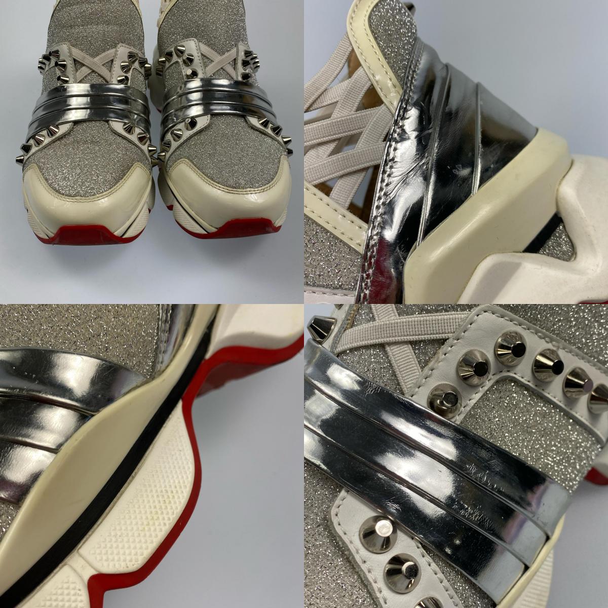 Used】Christian Louboutin | Christian Louboutin 123 Run Sneakers Size:36 Silver