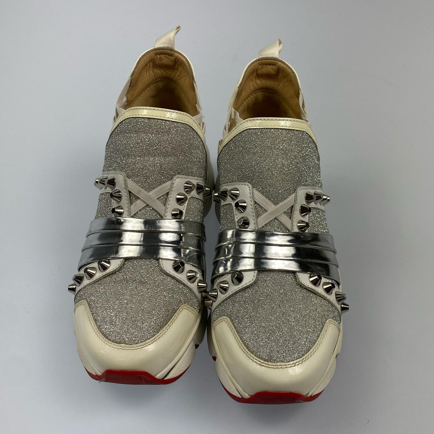 Used】Christian Louboutin | Christian Louboutin 123 Run Sneakers Size:36 Silver