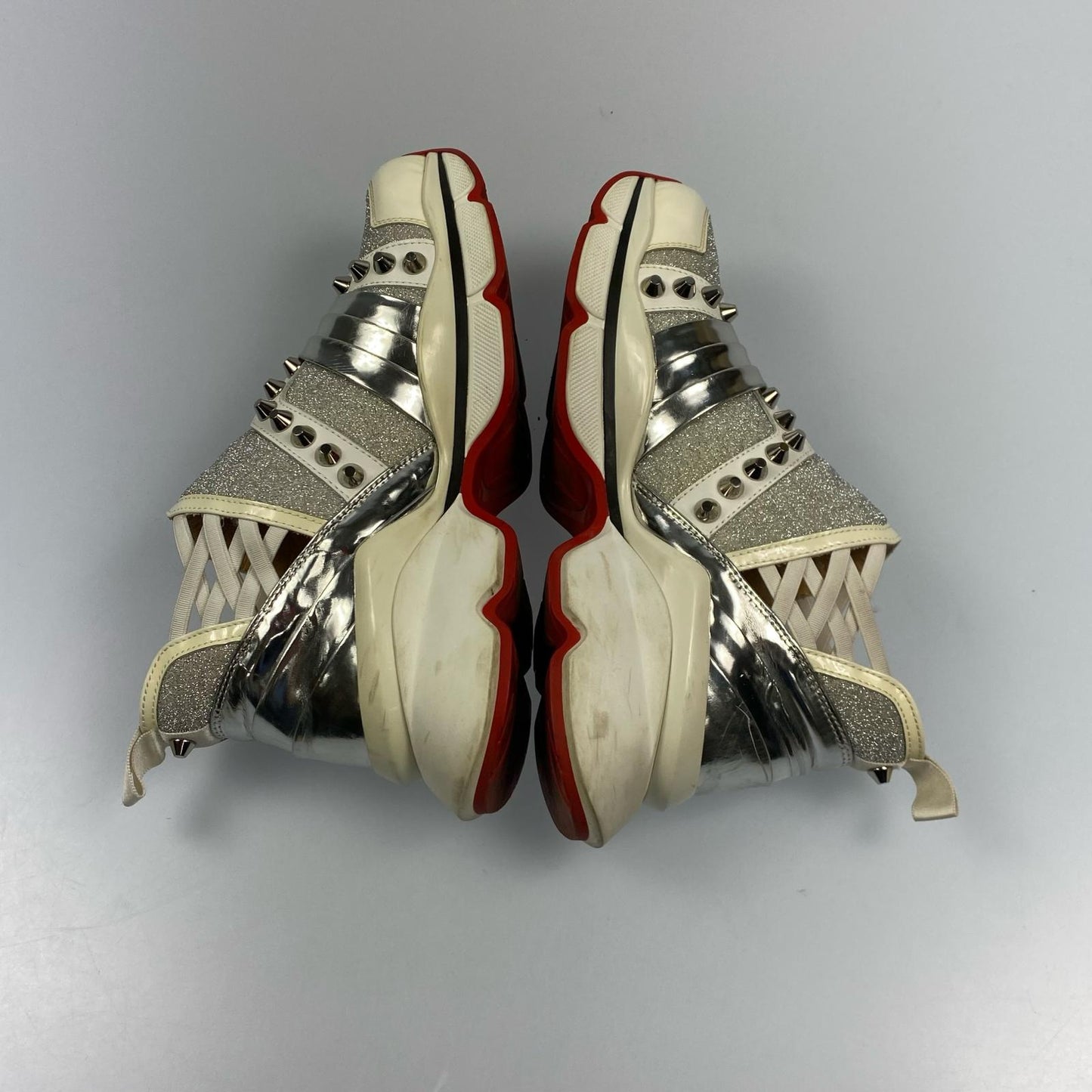 Used】Christian Louboutin | Christian Louboutin 123 Run Sneakers Size:36 Silver
