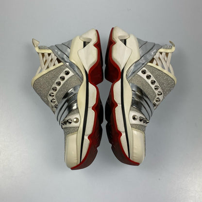 Used】Christian Louboutin | Christian Louboutin 123 Run Sneakers Size:36 Silver