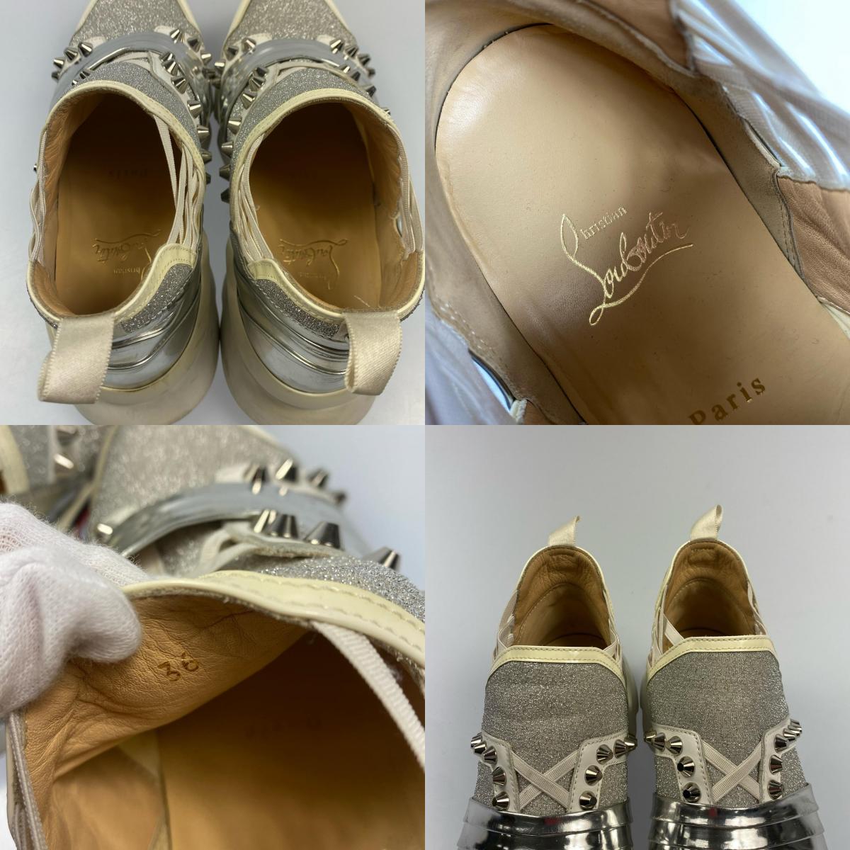 Used】Christian Louboutin | Christian Louboutin 123 Run Sneakers Size:36 Silver