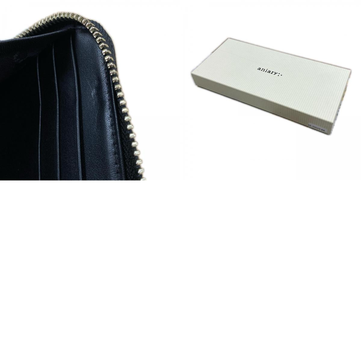 Used: aniary | Aniary Wave Leather Long Wallet 16-20019 Black