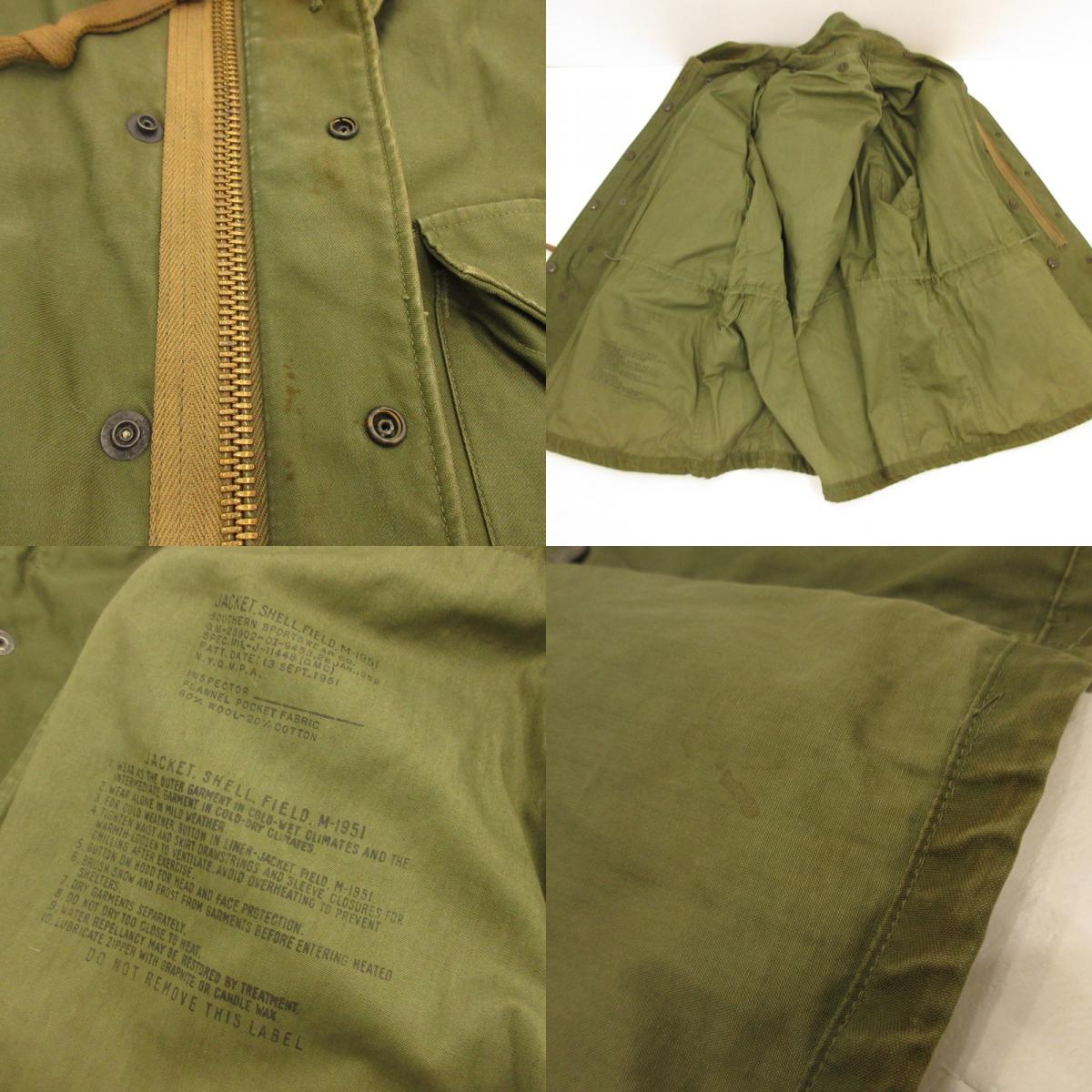 [Used] MILITARY Clothing | Military Apparel M-1951 Field Jacket Military Jacket MIL-J-11448 50s Olive Size: L