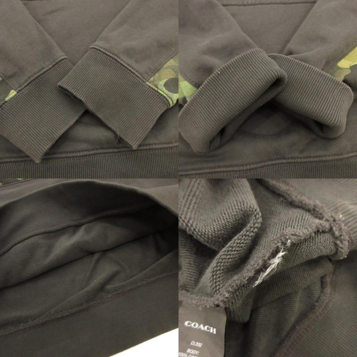 【中古】COACH | コーチ カモ フーディー パーカー CL332 ブラック サイズ：L