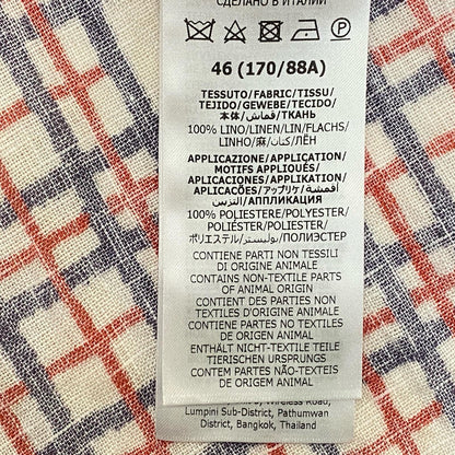 GUCCI | グッチ スクエアG タータンチェック リネンシャツ 半袖シャツ 742706 国内正規品 サイズ：46【姫路東店】