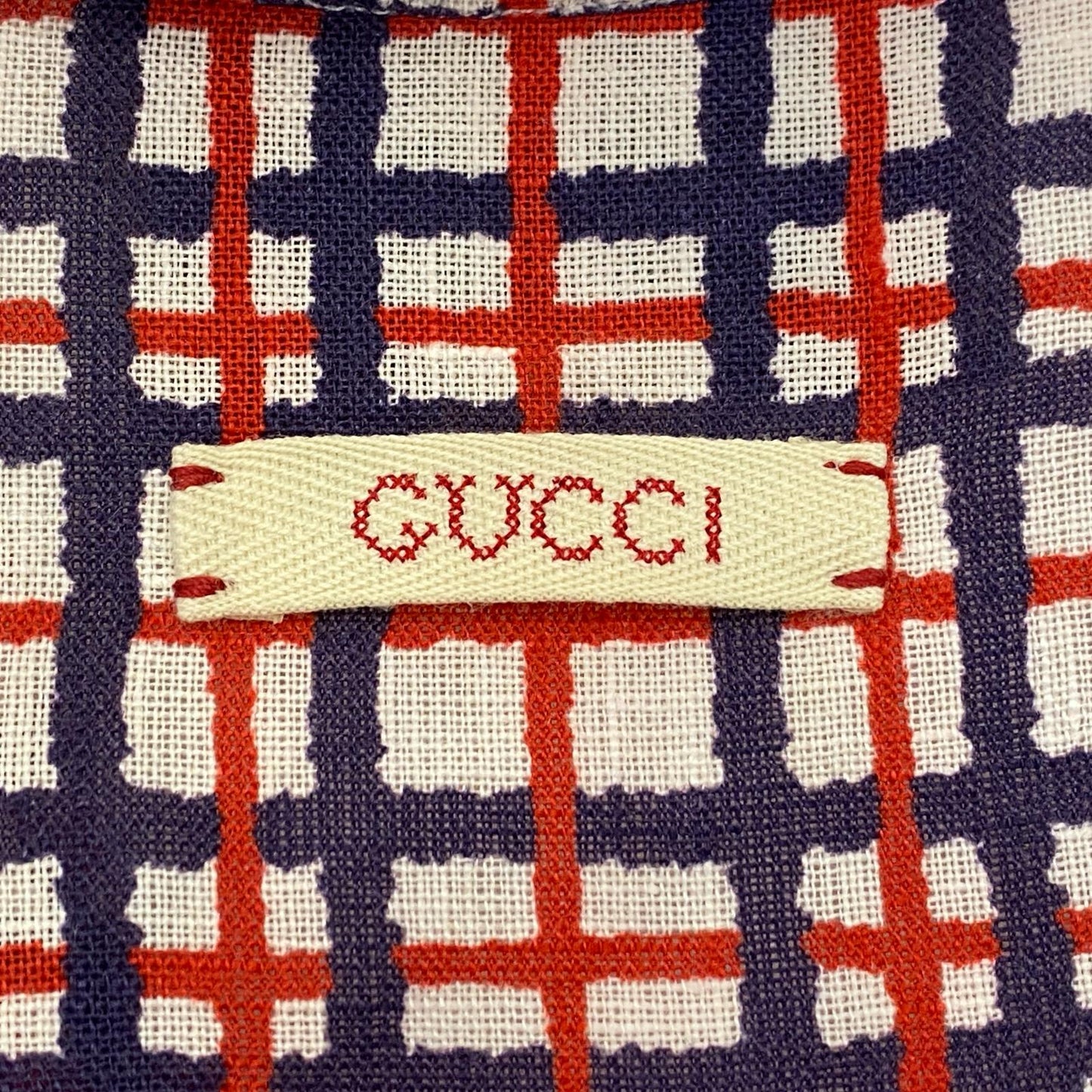 GUCCI | グッチ スクエアG タータンチェック リネンシャツ 半袖シャツ 742706 国内正規品 サイズ：46【姫路東店】